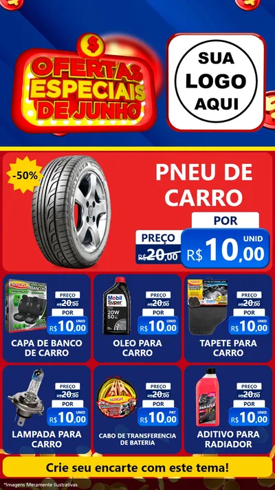 Modelo de Rede Social para Stories com o tema Ofertas Especiais de Junho para Auto peças
