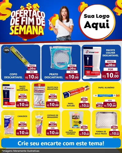 Modelo de Rede Social para Feed Instagram com o tema Ofertaço de Fim de Semana para Embalagens
