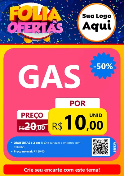 Modelo de Cartaz para Cartaz A4 Vertical com o tema Folia de Ofertas para Água e gás