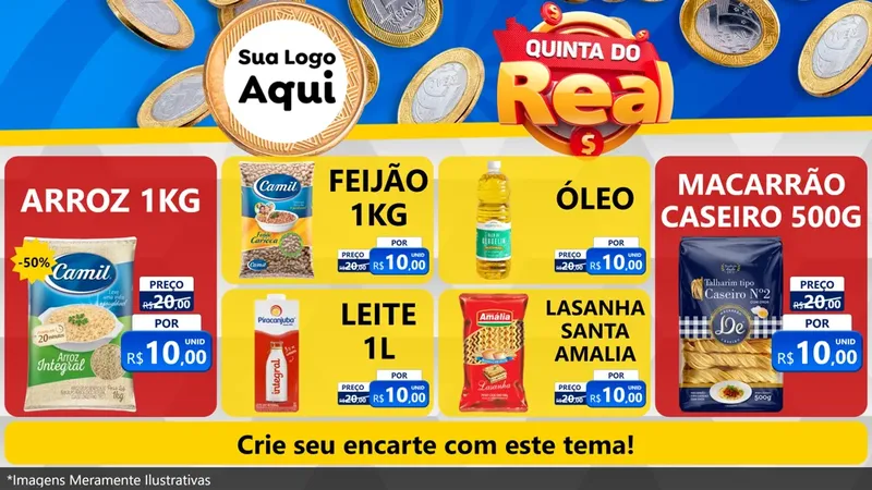 Modelo de TV para TV Horizontal com o tema Quinta do Real para Supermercado