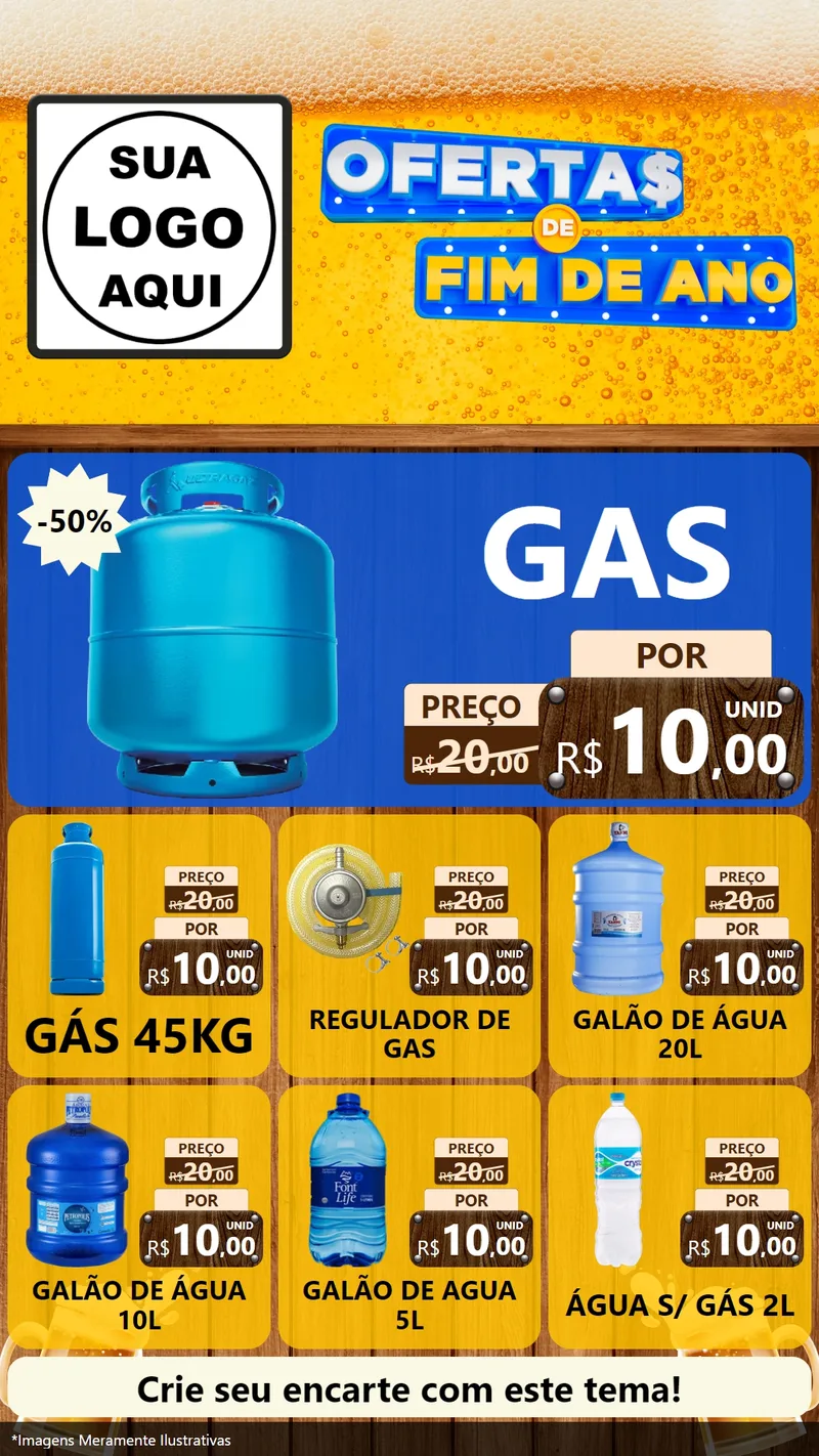 Modelo de Rede Social para Stories com o tema Ofertas de Fim de Ano para Água e gás
