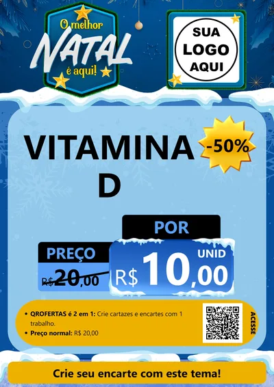 Modelo de Cartaz para Cartaz A4 Vertical com o tema O Melhor Natal É Aqui! para Farmácia
