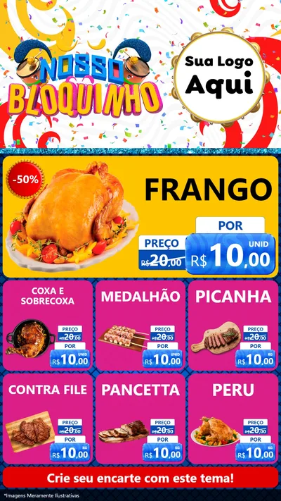 Modelo de Rede Social para Stories com o tema Nosso Bloquinho para Assados
