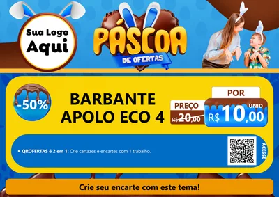 Modelo de Cartaz para Cartaz A4 Horizontal com o tema Páscoa de Ofertas para Armarinho e Aviamentos
