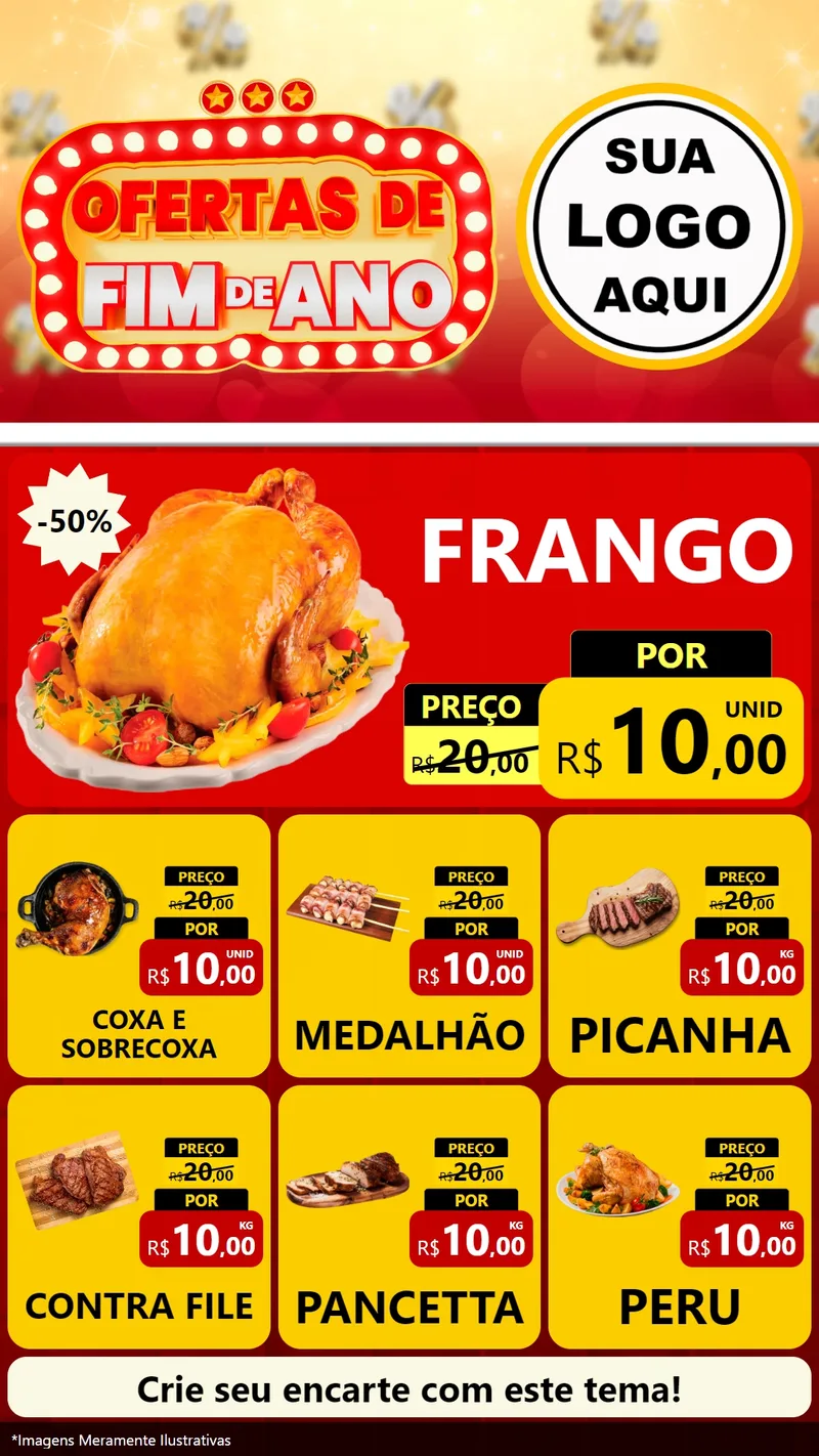 Modelo de Rede Social para Stories com o tema Ofertas de Fim de Ano para Assados