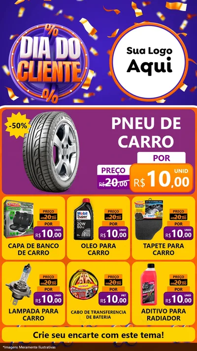 Modelo de Rede Social para Stories com o tema Dia do Cliente para Auto peças