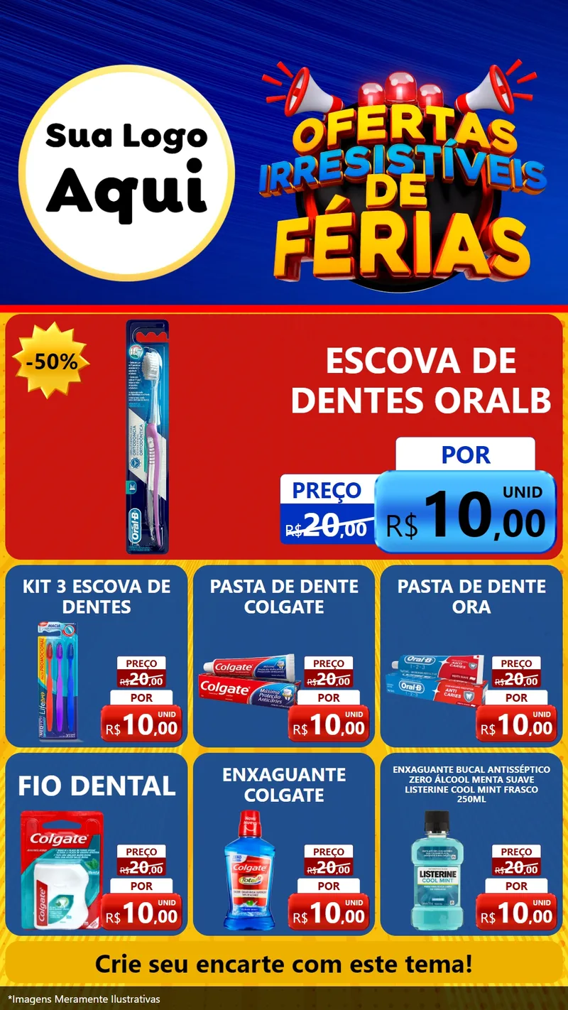 Modelo de Rede Social para Stories com o tema Ofertas Irresistíveis de Férias para Higiene Pessoal