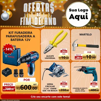 Modelo de Rede Social para Feed Facebook com o tema Ofertas de Fim de Ano para Maquinas e Ferramentas