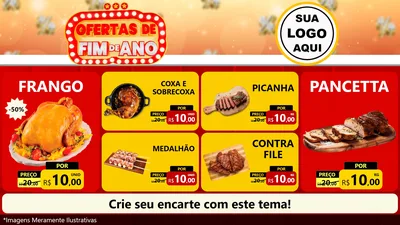 Modelo de TV para TV Horizontal com o tema Ofertas de Fim de Ano para Assados