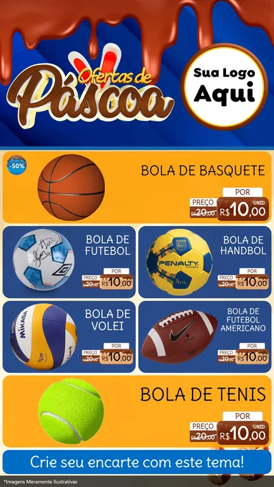 Modelo de TV para TV Vertical com o tema Ofertas de Páscoa para Artigos Esportivos