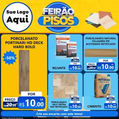 Modelo de Rede Social para Feed Facebook com o tema Feirão de Pisos para Pisos e revestimentos