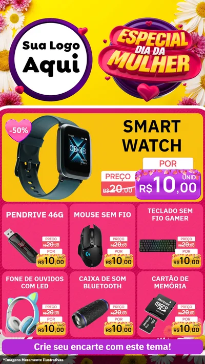 Modelo de Rede Social para Stories com o tema Especial Dia da Mulher para Informática
