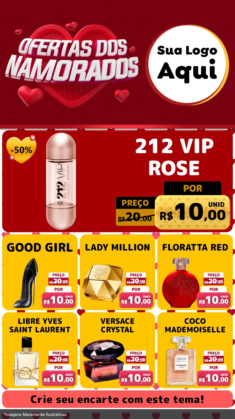 Modelo de Rede Social para Stories com o tema Ofertas Dos Namorados para Perfumes