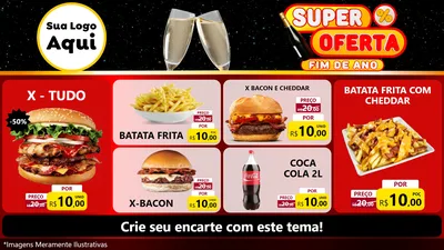 Modelo de TV para TV Horizontal com o tema Super Oferta Fim de Ano para Hamburgueria
