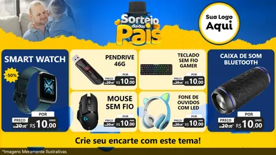Modelo de TV para TV Horizontal com o tema Sorteio Dia Dos Pais para Informática