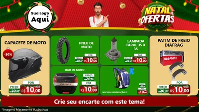 Modelo de TV para TV Horizontal com o tema Natal de Ofertas para Moto peças