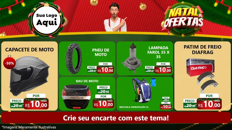 Modelo de TV para TV Horizontal com o tema Natal de Ofertas para Moto peças