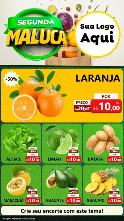 Modelo de Rede Social para Stories com o tema Segunda Maluca - Hortifrúti para Hortifrúti