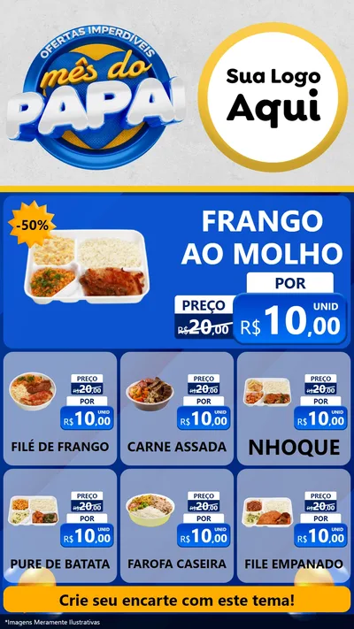 Modelo de Rede Social para Stories com o tema Ofertas Imperdíveis Mês Do Papai para Restaurante