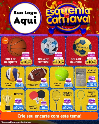 Modelo de Rede Social para Feed Instagram com o tema Esquenta de Carnaval para Artigos Esportivos