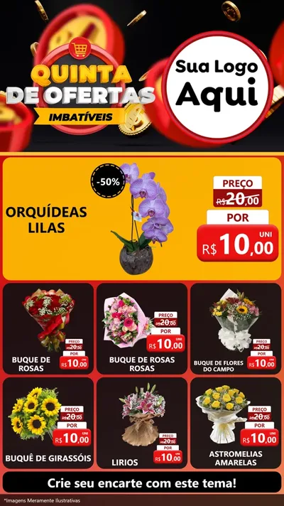 Modelo de Rede Social para Stories com o tema Quinta de Ofertas Imbatíveis para Floricultura e jardim