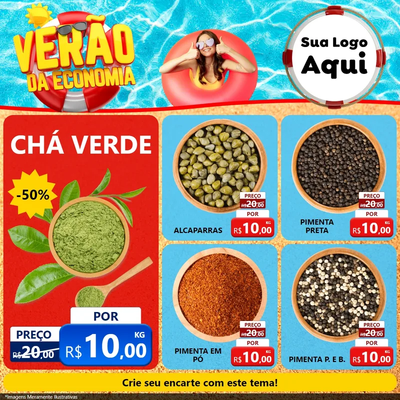 Modelo de Rede Social para Feed Facebook com o tema Verão da Economia para Produtos Naturais