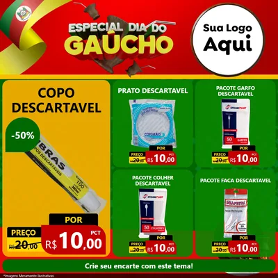 Modelo de Rede Social para Feed Facebook com o tema Especial Dia do Gaúcho para Embalagens
