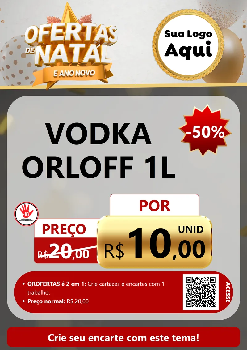 Modelo de Cartaz para Cartaz A4 Vertical com o tema Ofertas De Natal E Ano Novo para Distribuidora de bebidas