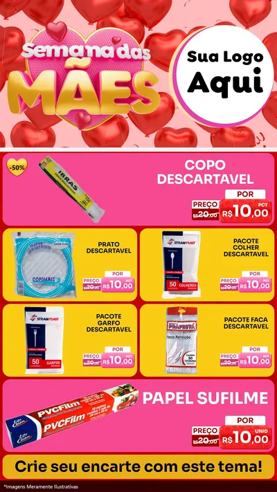 Modelo de TV para TV Vertical com o tema Semana Das Mães para Embalagens