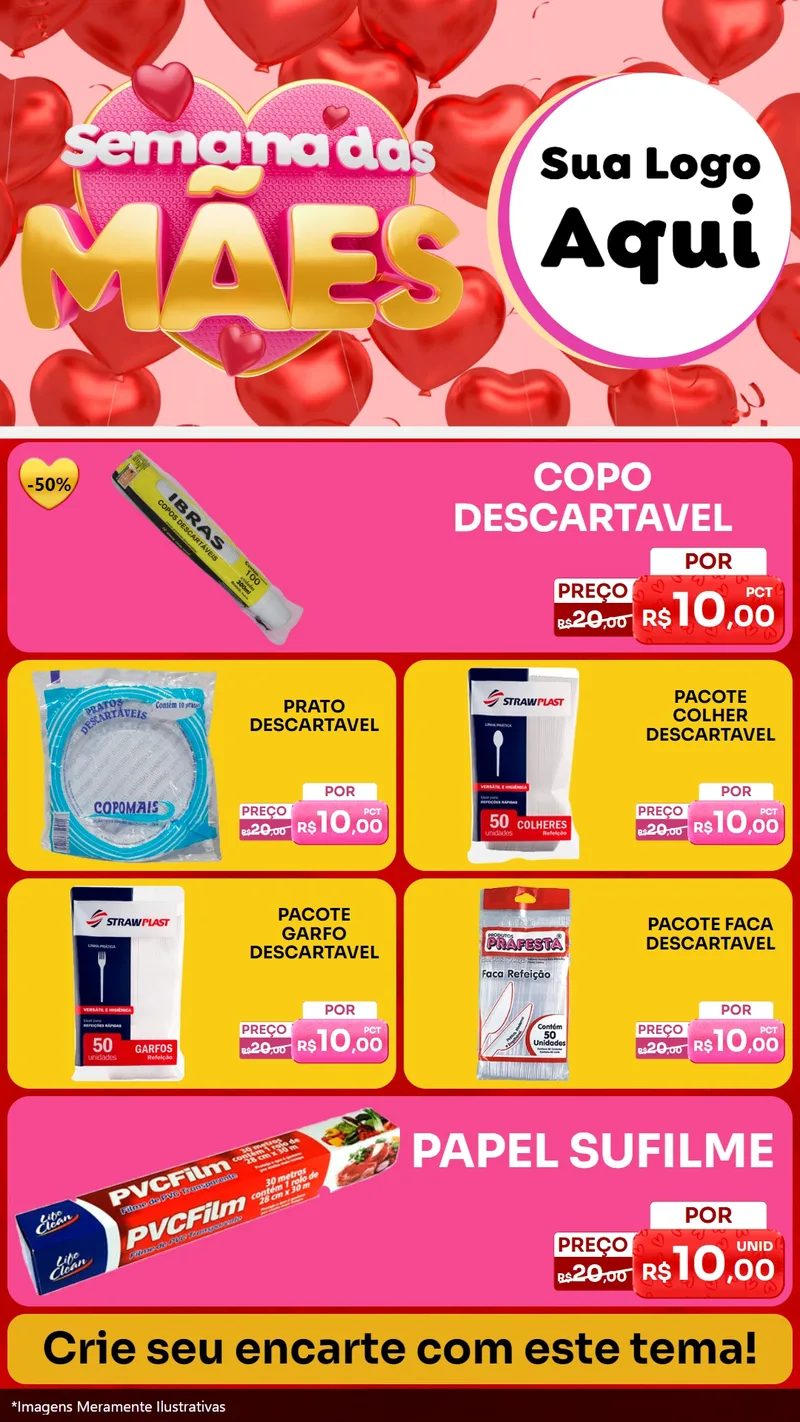Modelo de TV para TV Vertical com o tema Semana Das Mães para Embalagens