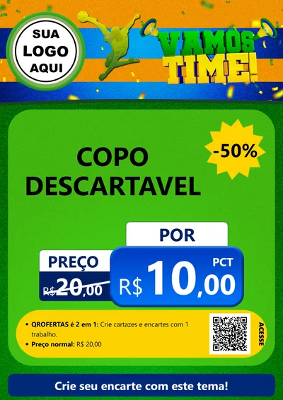 Modelo de Cartaz para Cartaz A4 Vertical com o tema Vamos Time! para Embalagens
