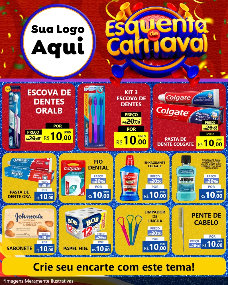 Modelo de Rede Social para Feed Instagram com o tema Esquenta de Carnaval para Higiene Pessoal