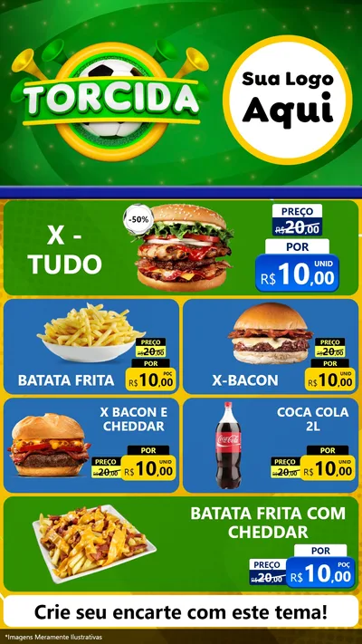Modelo de TV para TV Vertical com o tema Torcida para Hamburgueria