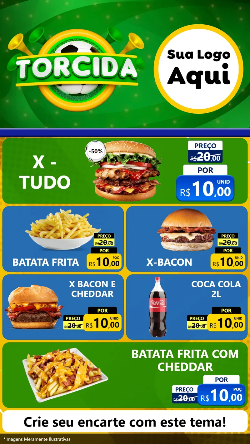 Modelo de TV para TV Vertical com o tema Torcida para Hamburgueria
