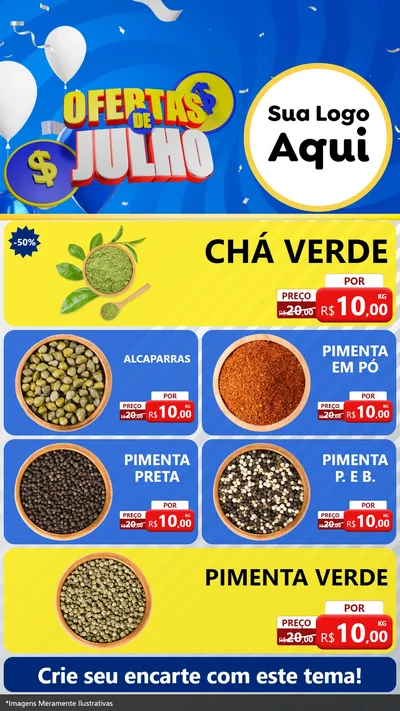 Modelo de TV para TV Vertical com o tema Ofertas de Julho para Produtos Naturais