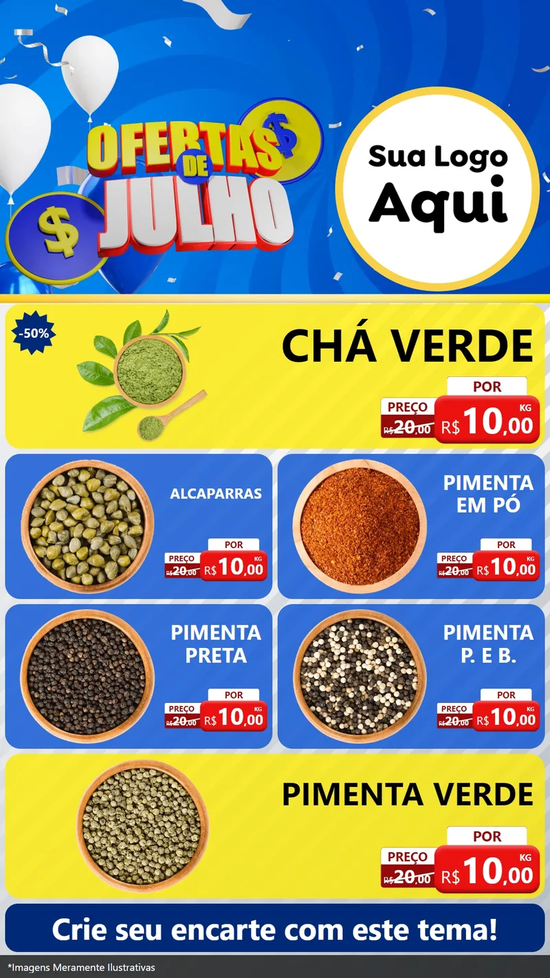 Modelo de TV para TV Vertical com o tema Ofertas de Julho para Produtos Naturais