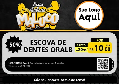Modelo de Cartaz para Cartaz A4 Horizontal com o tema Sexta e Sábado Maluco para Higiene Pessoal