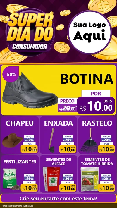 Modelo de Rede Social para Stories com o tema Super Dia do Consumidor para Agropecuária