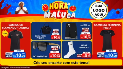 Modelo de TV para TV Horizontal com o tema Hora Maluca para Roupas e acessórios