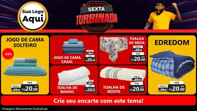 Modelo de TV para TV Horizontal com o tema Sexta Turbinada para Cama, Mesa e Banho