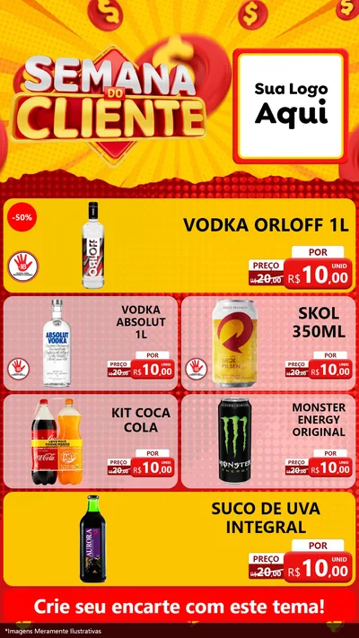 Modelo de TV para TV Vertical com o tema Semana do Cliente para Distribuidora de bebidas