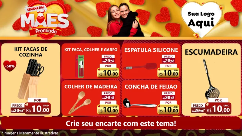 Modelo de TV para TV Horizontal com o tema Semana das Mães Premiada para Utilidades Domésticas