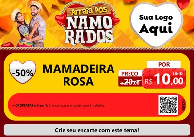 Modelo de Cartaz para Cartaz A4 Horizontal com o tema Arraiá dos Namorados para Bebês