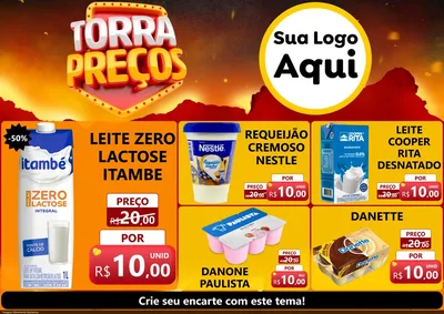 Modelo de Encarte para Encarte A4 Horizontal com o tema Torra Preços para Frios e Laticínios