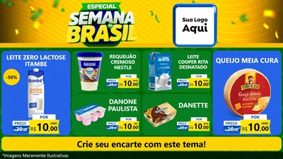 Modelo de TV para TV Horizontal com o tema Especial Semana do Brasil para Frios e Laticínios
