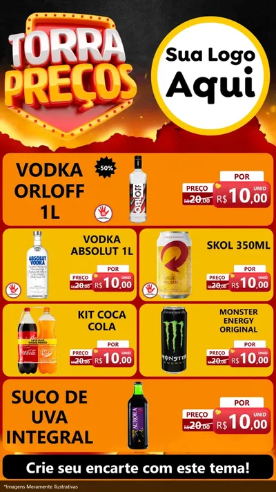 Modelo de TV para TV Vertical com o tema Torra Preços para Distribuidora de bebidas