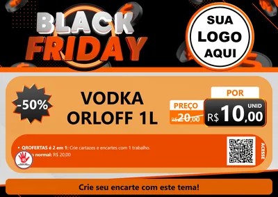 Modelo de Cartaz para Cartaz A4 Horizontal com o tema Black Friday para Distribuidora de bebidas