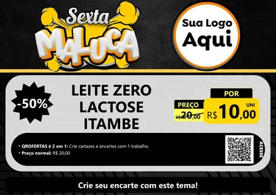 Modelo de Cartaz para Cartaz A4 Horizontal com o tema Sexta Maluca para Frios e Laticínios