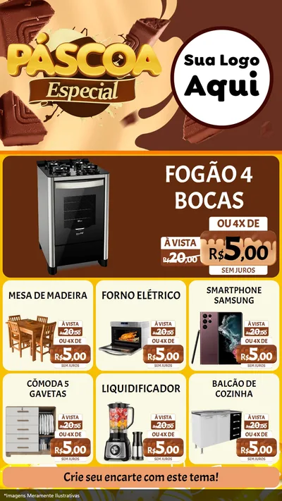 Modelo de Rede Social para Stories com o tema Páscoa Especial para Móveis e Eletro