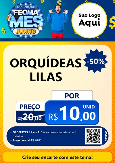 Modelo de Cartaz para Cartaz A4 Vertical com o tema Operação Fecha Mês, Junho para Floricultura e jardim